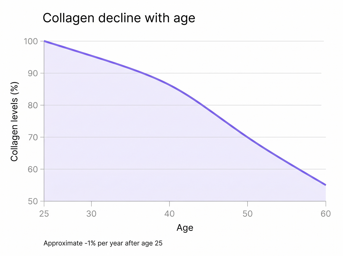 Collagen decline chart with age