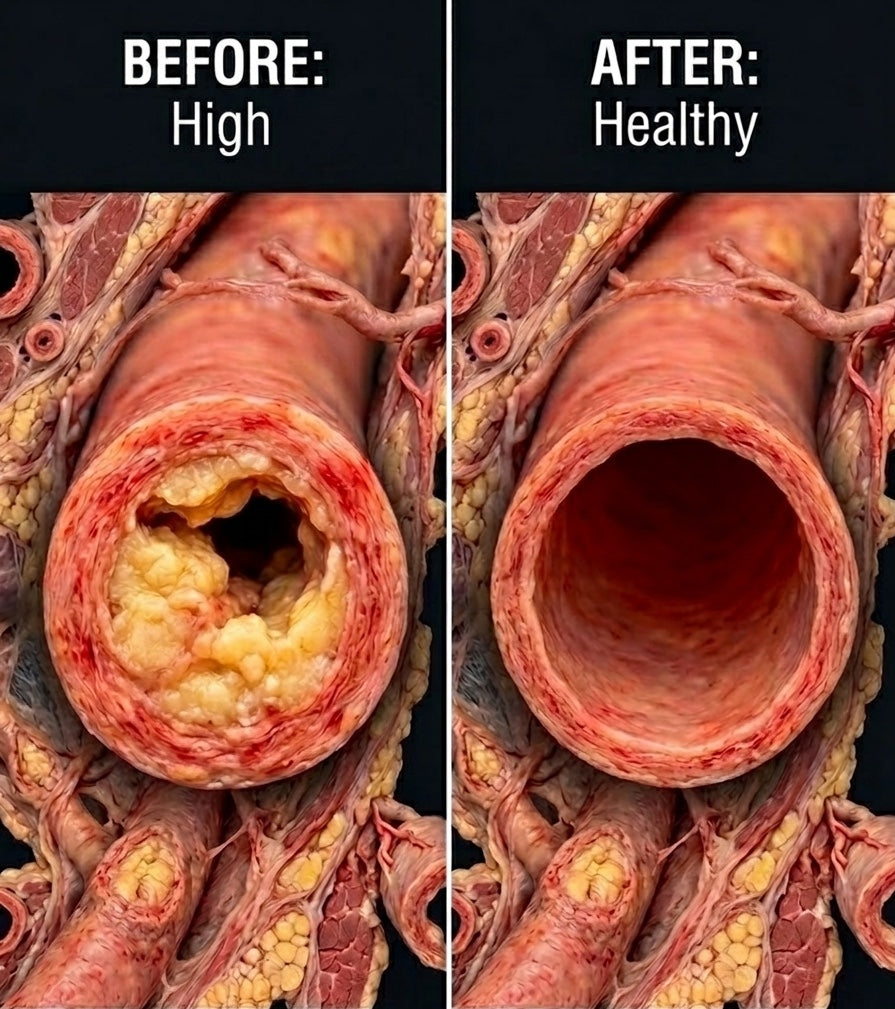 Calcified artery vs healthy artery, ORI1 D3 and K2 support clean arteries and healthy blood flow
