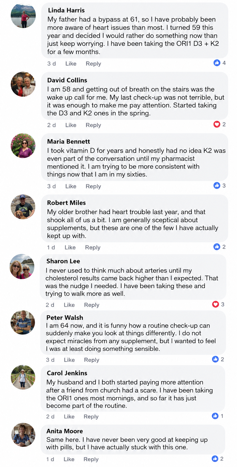 Customer comments about ORI1 D3 + K2 Strips