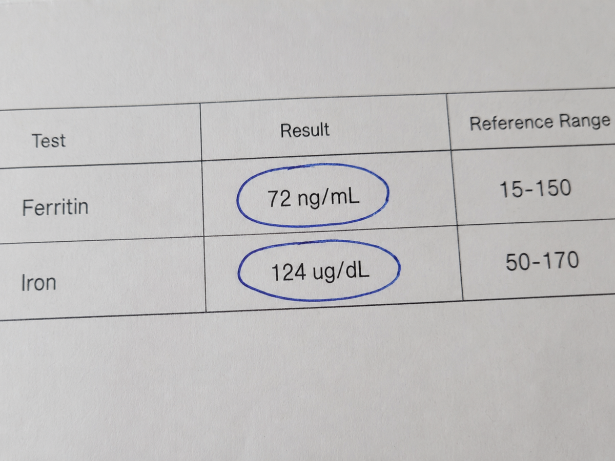 Hannah L., 41 ferritin blood test before and after